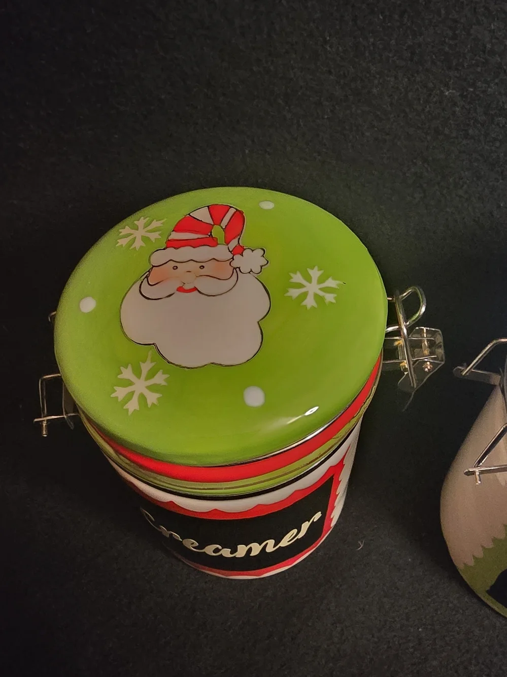 Ceramic Creamer & Sugar Canister Set with Colorful Lids